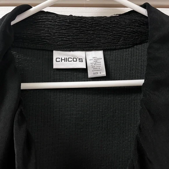 Chico's Black Ruffled Blazer - Picture 3 of 7